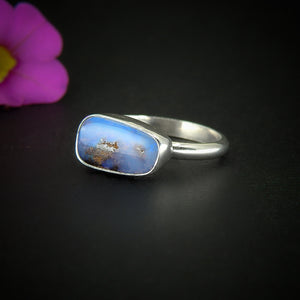 Australian Boulder Opal Ring - Size 5 3/4 - Sterling Silver - Lightning Ridge Opal Ring - Dainty Opal Jewelry -Solid Australian Opal Jewelry