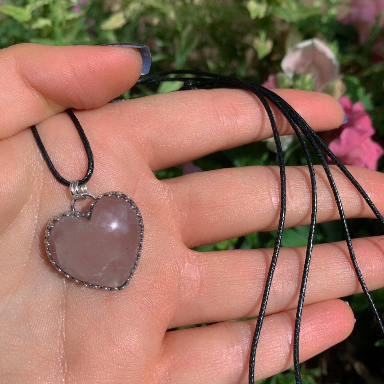 Rose Quartz Heart Pendant - Sterling Silver - Rose Quartz Jewellery - Rose Quartz Heart Necklace - Pink Gemstone Pendant - Pink Crystal