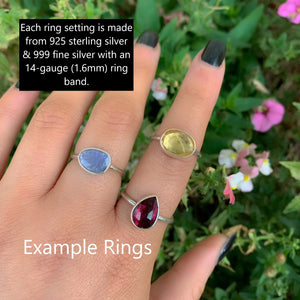 Your Custom Rose Cut Rhodolite Garnet Ring - Sterling Silver - Made to Order - Choose Your Stone Ring - Faceted Garnet Jewelry - Pink Garnet