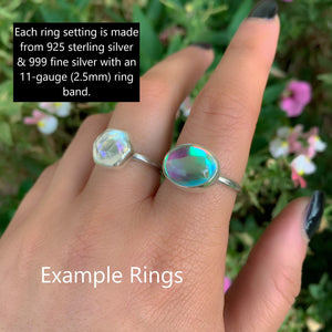 Your Custom Angel Aura Quartz Ring - Sterling Silver - Made to Order - Choose Your Stone Ring - Rainbow Quartz Jewelry, OOAK Angel Aura Ring