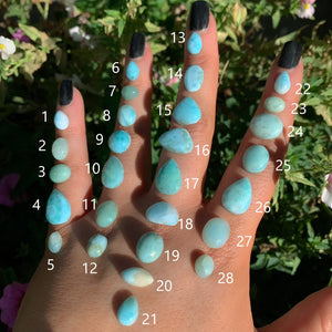 Your Custom Larimar Ring - Sterling Silver - Made to Order - Choose Your Stone Ring - Dainty Larimar Jewellery - Sky Blue Larimar OOAK Ring