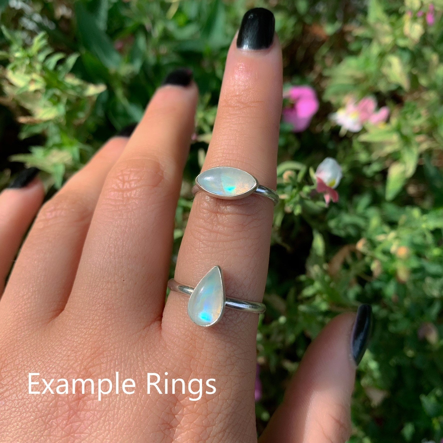 Your Custom Moonstone Statement Ring - Sterling Silver - Choose Your Stone - Made to Order - Large Moonstone Ring - Rainbow Moonstone OOAK
