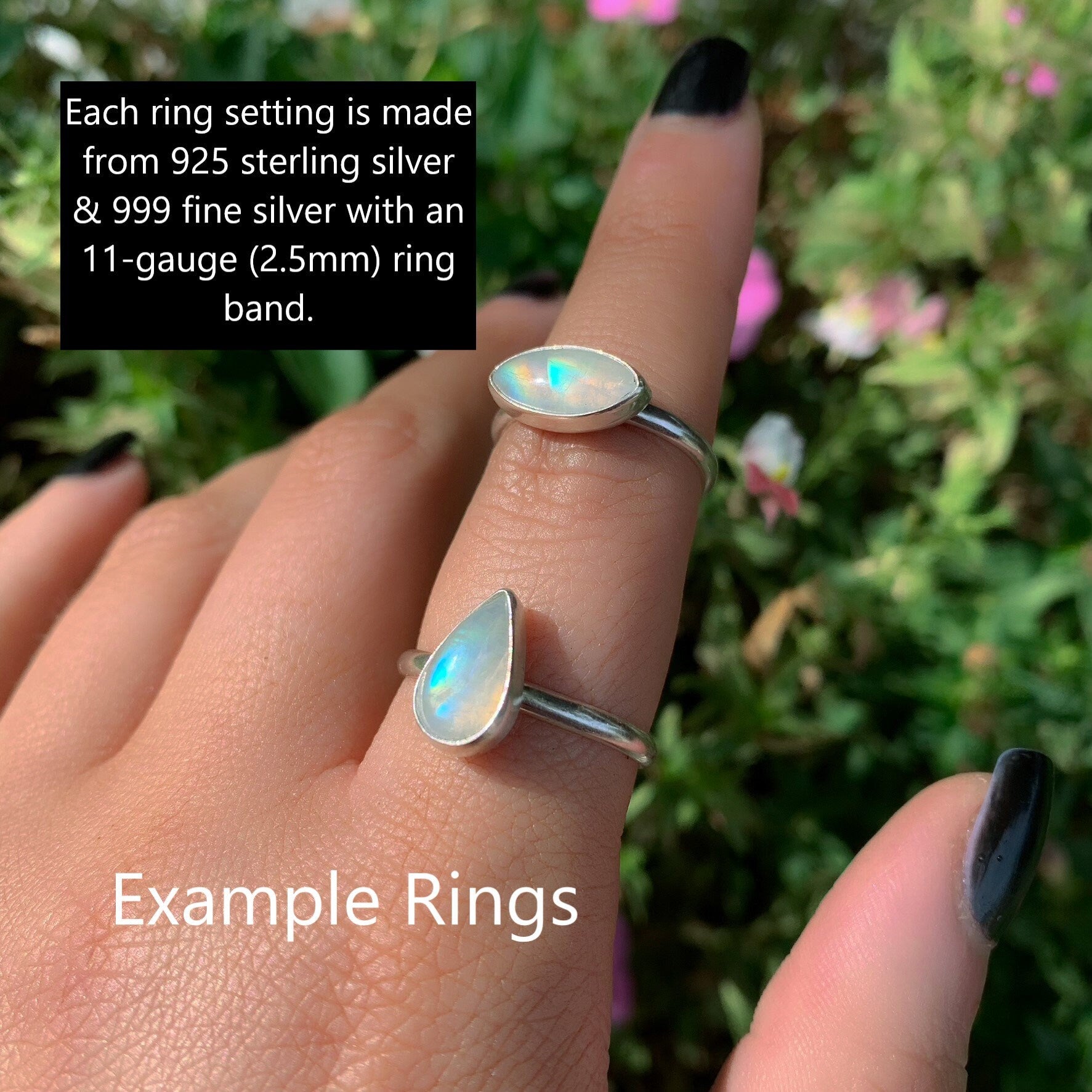 Blue cheap moonstone rings