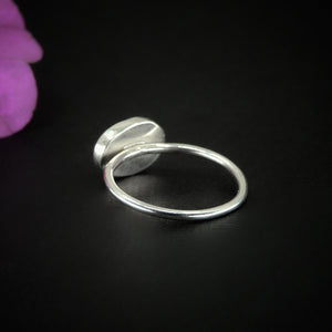 Rose Cut Rhodolite Garnet Ring - Size 6 - Sterling Silver - Faceted Garnet Jewelry - Pink Garnet Jewellery - Dainty Garnet Ring - Red Garnet