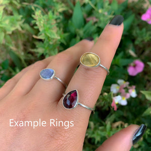 Your Custom Rose Cut Rhodolite Garnet Ring - Sterling Silver - Made to Order - Choose Your Stone Ring - Faceted Garnet Jewelry - Pink Garnet