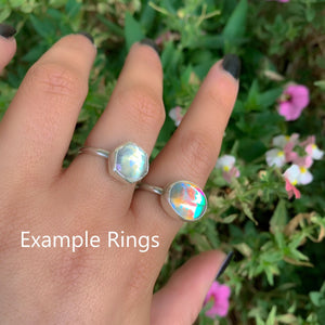 Your Custom Angel Aura Quartz Ring - Sterling Silver - Made to Order - Choose Your Stone Ring - Rainbow Quartz Jewelry, OOAK Angel Aura Ring