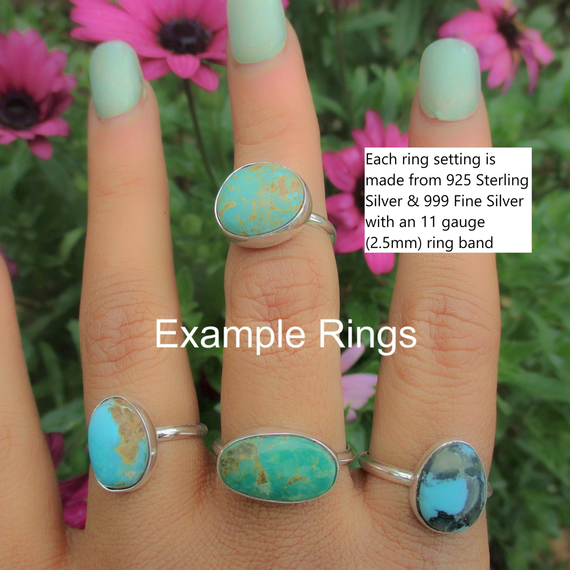 Your Custom Kingman Turquoise Ring - Sterling Silver - Made to Order - Choose Your Stone - Genuine Turquoise Statement Ring - Blue Turquoise