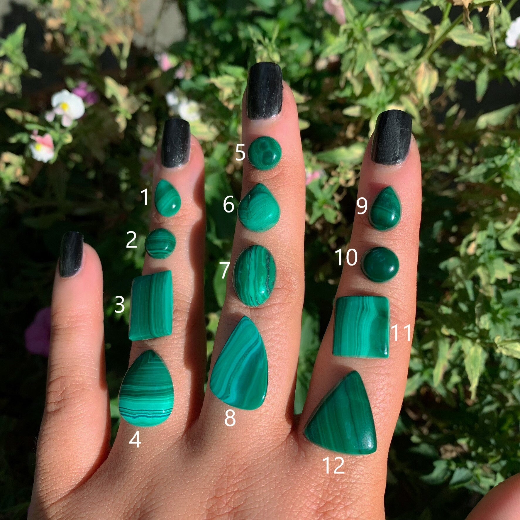 Your Custom Malachite Ring - Sterling Silver - Choose Your Stone - Made to Order - Large Malachite Jewelry - Green Gemstone Jewellery OOAK