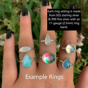 Your Custom Labradorite Ring - Sterling Silver - Made to Order - Choose Your Stone Ring - Labradorite Statement Ring - Eco Friendly Ring