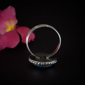 Morenci Turquoise Ring - Size 10 - Sterling Silver - Large Bright Blue Turquoise Statement Ring - Big Turquoise Jewellery - Unique Turquoise