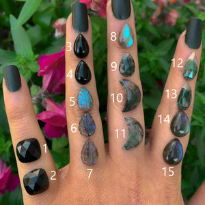 Your Custom Midnight Meadow Ring - Sterling Silver - Made to Order - Choose Your Stone - Labradorite Ring - Moss Agate Ring, Black Onyx Ring