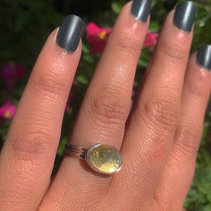 Rose Cut Citrine Ring - Size 7