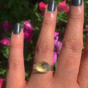 Rose Cut Citrine Ring - Size 7