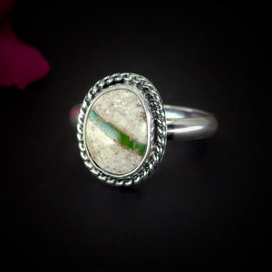 Stone Mountain Ribbon Turquoise Ring - Size 9 - Sterling Silver - Stone Mountain Turquoise Jewelry - Genuine Turquoise Ring, Green Turquoise