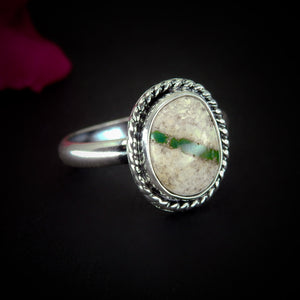 Stone Mountain Ribbon Turquoise Ring - Size 9 - Sterling Silver - Stone Mountain Turquoise Jewelry - Genuine Turquoise Ring, Green Turquoise