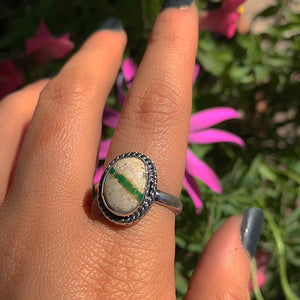 Stone Mountain Ribbon Turquoise Ring - Size 9 - Sterling Silver - Stone Mountain Turquoise Jewelry - Genuine Turquoise Ring, Green Turquoise
