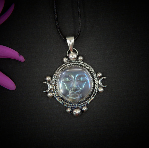 Angel Aura Quartz Moon Goddess Pendant Gem Tonik