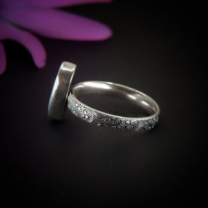 Australian Opal Ring - Size 9 to 9 1/4 - Sterling Silver - Lightning Ridge Opal Ring, Dainty Opal Jewelry, Blue Australian Opal Jewelry