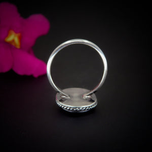 Rhodochrosite Ring - Size 7 to 7 1/4 - Sterling Silver - Oval Rhodochrosite Statement Ring - Pink Rhodochrosite Jewelry - Pink Gemstone Ring
