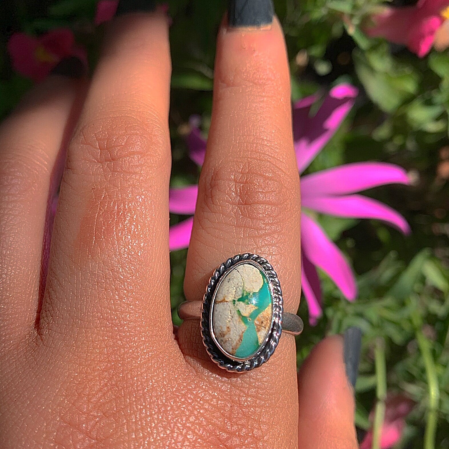 Stone Mountain Ribbon Turquoise Ring Size