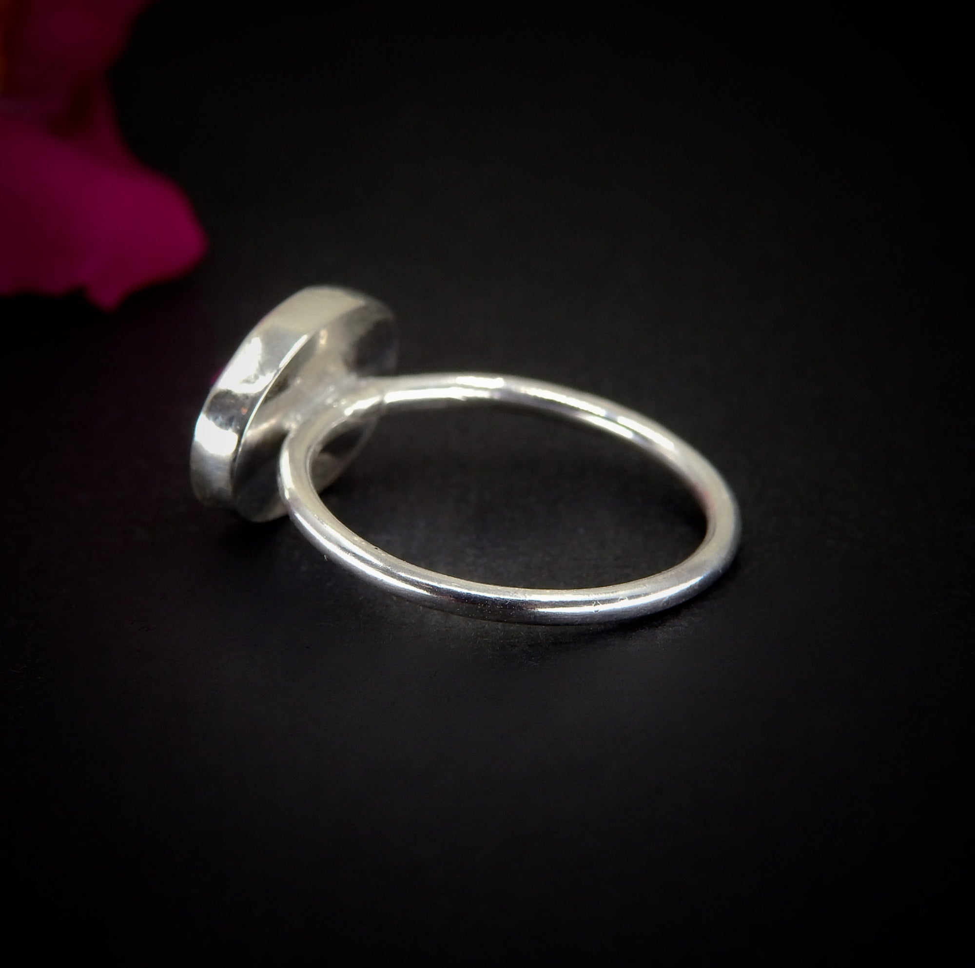Rose Cut Fluorite Ring - Size 8 - Sterling Silver - Faceted Fluorite Jewelry - Rainbow Fluorite Ring - OOAK Dainty Flurorite Jewellery