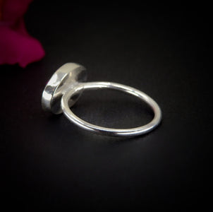 Rose Cut Fluorite Ring - Size 8 - Sterling Silver - Faceted Fluorite Jewelry - Rainbow Fluorite Ring - OOAK Dainty Flurorite Jewellery