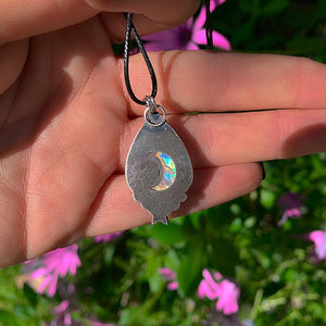 Moonstone Pendant - Sterling Silver - Blue Moonstone Star Pendant - Moonstone Necklace - Moon Jewellery - Handcrafted Celestial Pendant OOAK