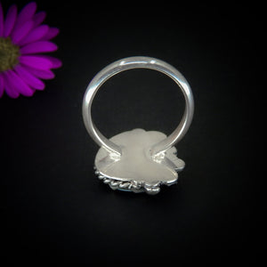 Australian Opal Ring - Size 8 1/2 - Sterling Silver - Lightning Ridge Opal Ring, -Blue Australian Opal Seahorse Ring - Ocean Jewellery OOAK