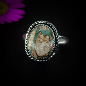 Stone Mountain Ribbon Turquoise Ring - Size 9 - Sterling Silver - Stone Mountain Turquoise Jewelry - Genuine Turquoise Ring, Green Turquoise
