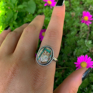 Stone Mountain Ribbon Turquoise Ring - Size 9 - Sterling Silver - Stone Mountain Turquoise Jewelry - Genuine Turquoise Ring, Green Turquoise
